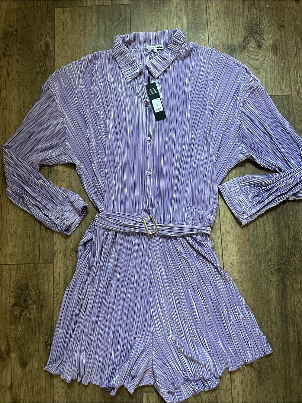 NWT!! Fashion Nova Sami Plisse Romper, Purple, Statement Piece, Plus Size 3X